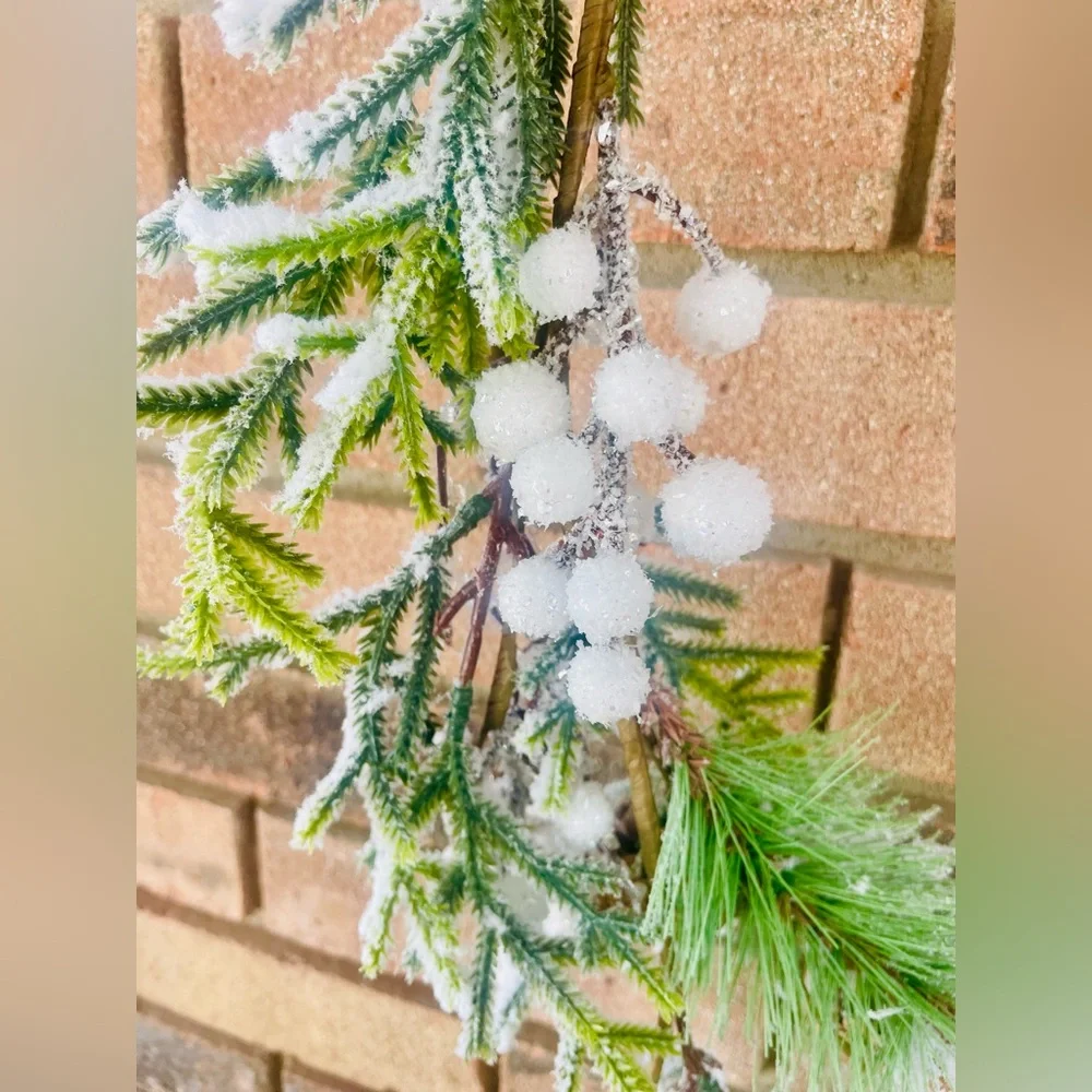 *Flocked Berry Pine Garland